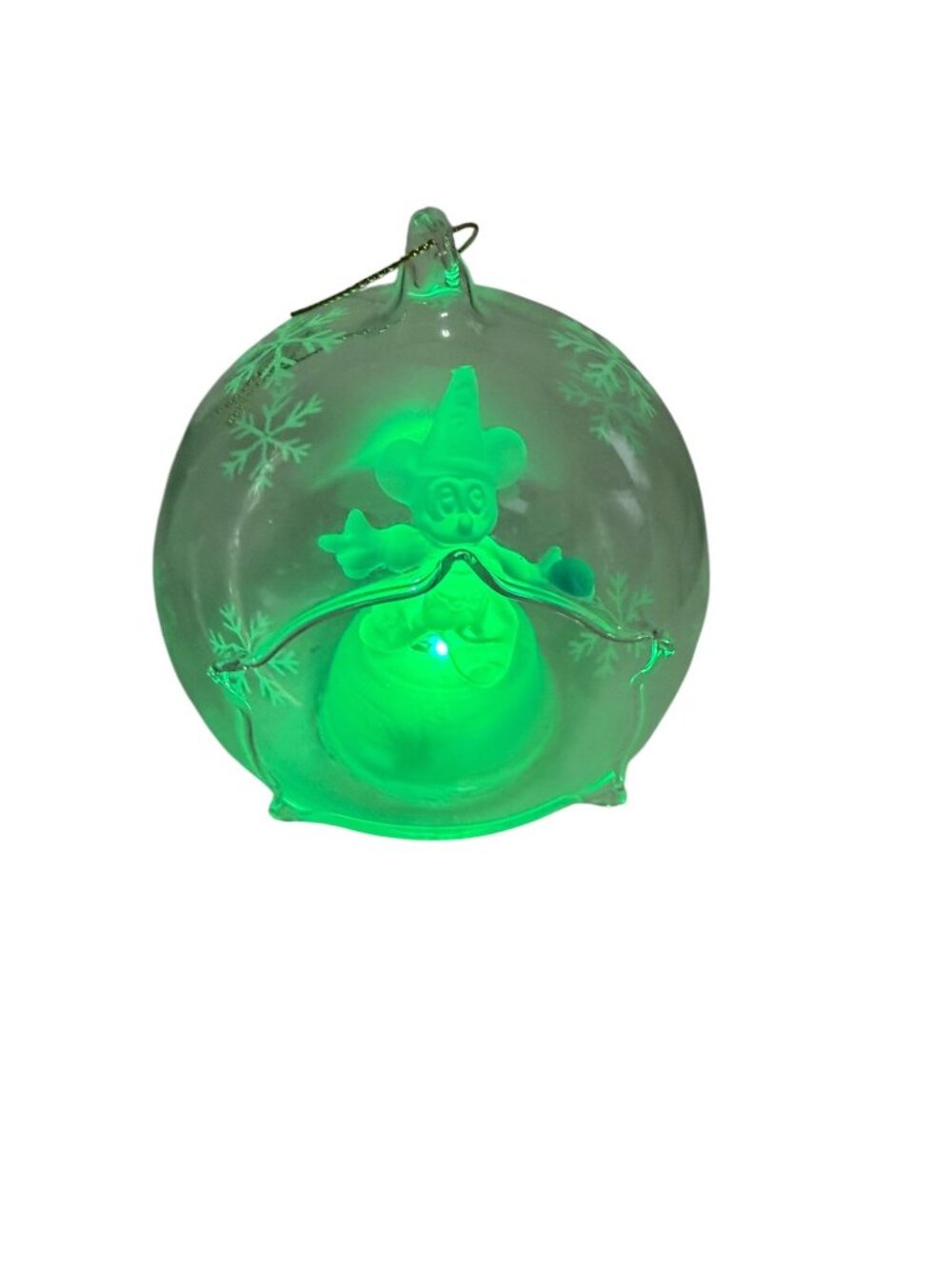 Disney Fantasia Sorcerer Mickey Color Changing Light Up Glass Ornament Arribas B